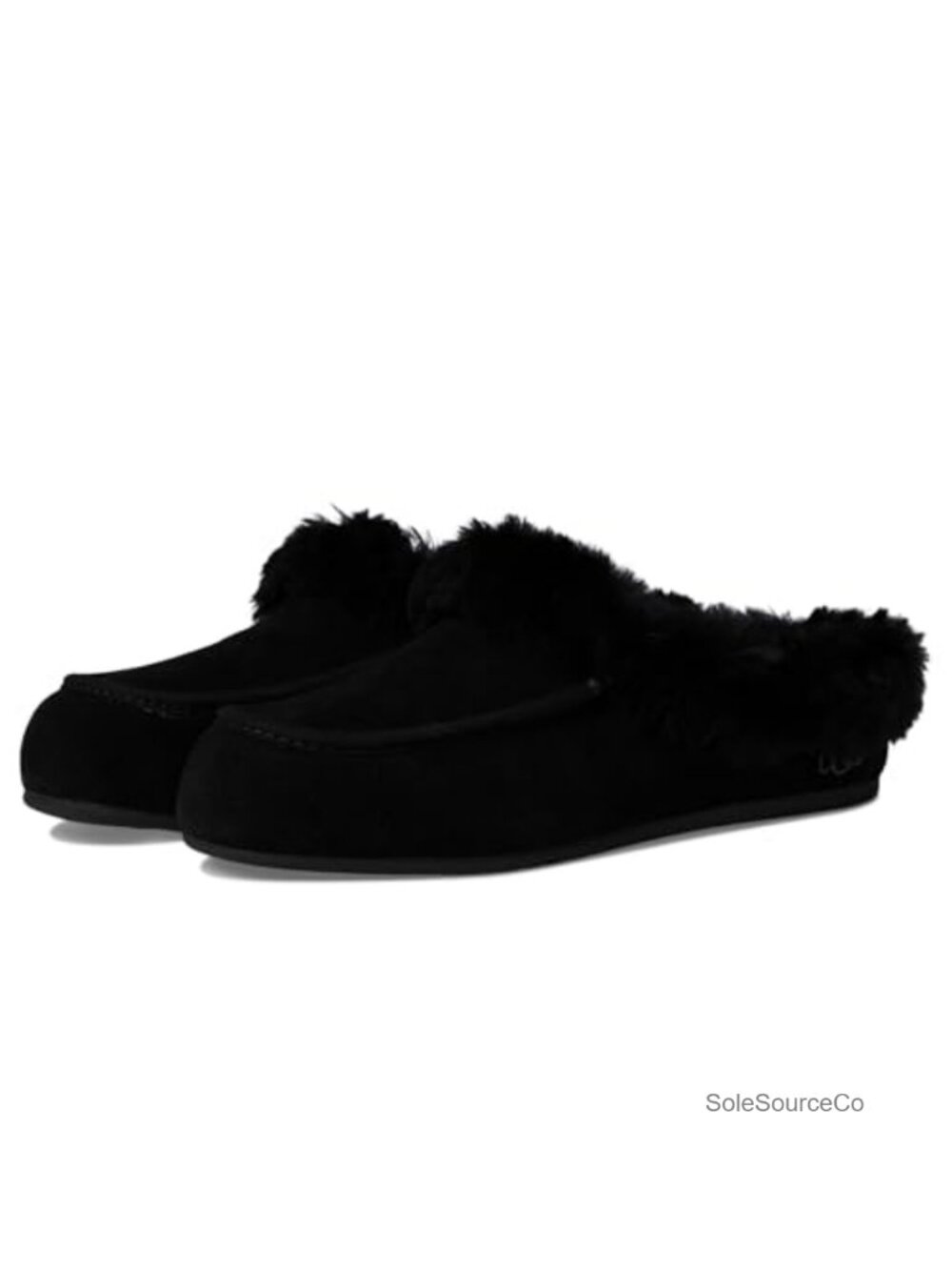 Women's Suede Ansley Mule Slipper with Sheepskin Collar and Wool Lining